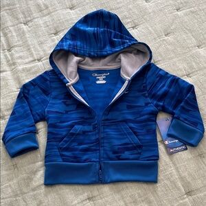 Champion 18M Blue Patterned Zip Hoodie